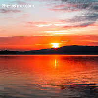 Buy canvas prints of Red sunrise seascape reflections, Gosford. by Geoff Childs
