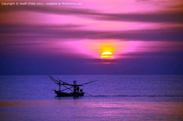  Seascape with fishing boat, Thailand. Picture Board by Geoff Childs