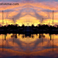 Buy canvas prints of Nautical sunrise waterscape silhouette reflections. by Geoff Childs