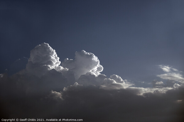 White Cumulonimbus Cloud in Blue Sky Picture Board by Geoff Childs
