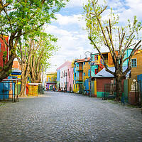Buy canvas prints of The colourful "Caminito" in Buenos Aires  by Angela Bragato