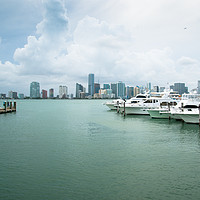 Buy canvas prints of Miami view from marina by Angela Bragato