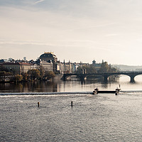 Buy canvas prints of Prague view of the Vlatva river  by Angela Bragato
