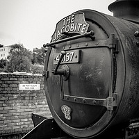 Buy canvas prints of The Jacobite steam train in black and white by Angela Bragato