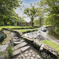 Buy canvas prints of Packhorse bridge at  Wycoller Village by Chris North