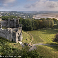 Buy canvas prints of Oystermouth Castle overlooking Swansea Bay. by Chris North