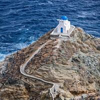 Buy canvas prints of Chapel of the Seven Martyrs, Kastro, Sifnos Greek Islands. by Chris North