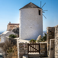 Buy canvas prints of Windmill of Ano Syros, Greek islands. by Chris North