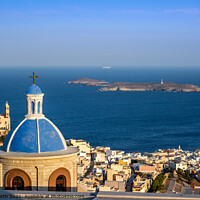 Buy canvas prints of The dome of Saint Georges Church, Syros Greek islands. by Chris North