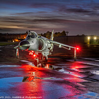 Buy canvas prints of Sea Harrier FRS2 Night Operations. by Chris North