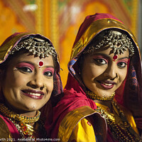 Buy canvas prints of Dances in traditional costume at the Camel fair Jaisalmer. by Chris North