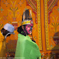 Buy canvas prints of Dances in traditional costume at the Camel fair Jaisalmer by Chris North