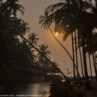 Buy canvas prints of Sunset over the Indian Ocean, Goa. by Chris North