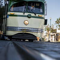Buy canvas prints of San Francisco trolley bus on California Street. by Chris North