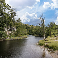 Buy canvas prints of The river Wharfe above Burnsall  by Chris North