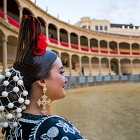 Buy canvas prints of Traditional Spanish headdress. Ronda Spain. by Chris North