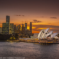 Buy canvas prints of  Sydney Harbour sunset and Sydney Opera House by Chris North