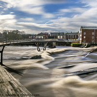 Buy canvas prints of Castleford weir at the millennium Bridge by Chris North
