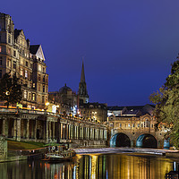 Buy canvas prints of Pulteney Bridge at night. by Chris North