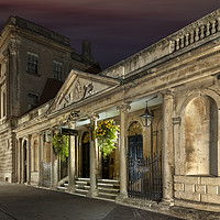 Buy canvas prints of The pump rooms, Bath at night. by Chris North