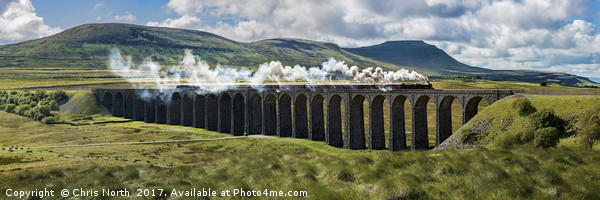 Ribblehead viaduct and the Waverley Steam train. Framed Print by Chris North