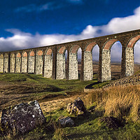 Buy canvas prints of Ribblehead viaduct and by moonlight by Chris North