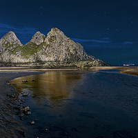 Buy canvas prints of Three Cliffs Bay Gower. by Chris North