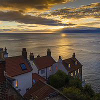 Buy canvas prints of Robin Hoods Bay at sunrise. by Chris North