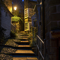 Buy canvas prints of Robin Hoods Bay at twilight. by Chris North