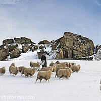 Buy canvas prints of Winter feed at Almscliff Crags, North Yorkshire. by Chris North