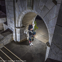 Buy canvas prints of Regimental piper at the War Memorial in Gibraltar. by Chris North