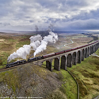 Buy canvas prints of Ribblehead Viaduct and the Winter Cumbrian Mountai by Chris North