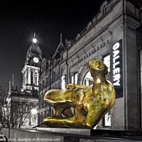Buy canvas prints of Henry Moore statue outside of Leeds city Gallery. by Chris North