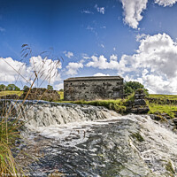 Buy canvas prints of Barn and waterfall at Cray by Chris North