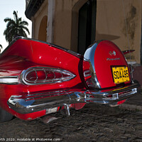Buy canvas prints of Red Chevrolet convertible. by Chris North