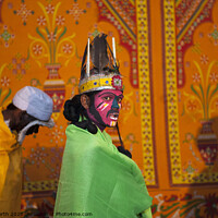 Buy canvas prints of Dances in traditional costume at the Camel fair Jaisalmer, India. by Chris North