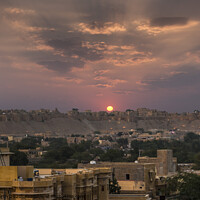 Buy canvas prints of Sunset at Jaisalmer Fort, India. by Chris North
