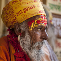 Buy canvas prints of Portrait of a religious man, Jaisalmer India. by Chris North