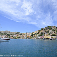 Buy canvas prints of Symi Harbour. by Chris North