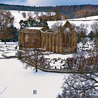Buy canvas prints of Bolton Abbey in winter. by Chris North