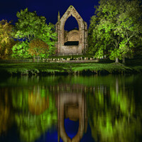 Buy canvas prints of Bolton Abbey and the river Wharfe.. by Chris North