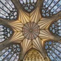 Buy canvas prints of  Chapter House ceiling detail. by Chris North