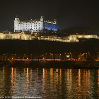 Buy canvas prints of Bratislava Castle annd  the River Danube. by Chris North