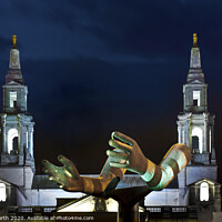 Buy canvas prints of Helping Hands sculpture in Leeds. by Chris North