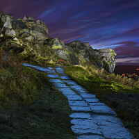 Buy canvas prints of Footpath to the Cow and Calf, Ilkley Moor.. by Chris North