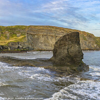 Buy canvas prints of Black Nab sea stack, near Whitby North Yorkshire. by Chris North