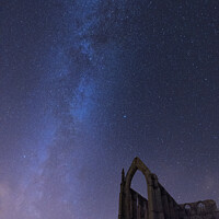 Buy canvas prints of Milky Way above Bolton Abbey in Wharfedale. by Chris North