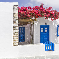 Buy canvas prints of Cottage in the old town at Folegandros. by Chris North