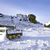 Buy canvas prints of Winter at the Cow and Calf rocks. by Chris North