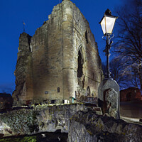 Buy canvas prints of Knaresborough Castle at night. by Chris North